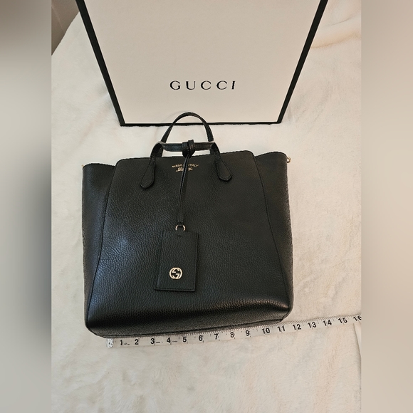 GUCCI BAG MOST FABULOUS, CHIC, SEXY 100% AUTHENTIC GUCCI BLACK TOTE BAG - Picture 9 of 16